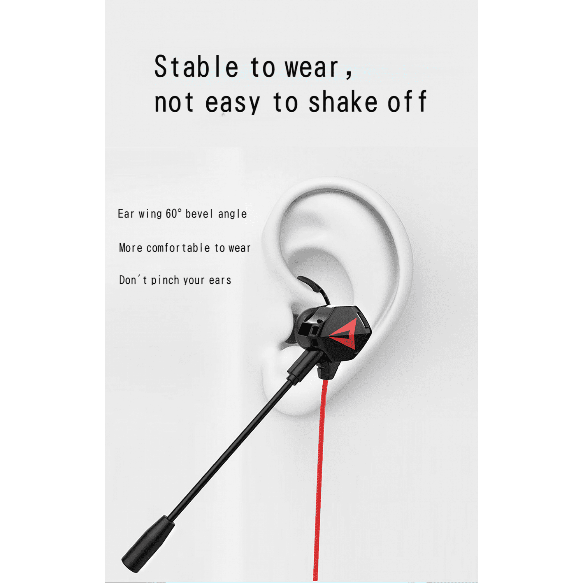 Wekity 2020 new e sports chicken game in ear headset with wheat mobile game headset Black 3.5 headphones