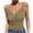 Khaki, variant on Zulora Women's V-Neck Sleeveless Crop Cami Top Lace Trim Spaghetti Strap Slim Fit Summer Essential