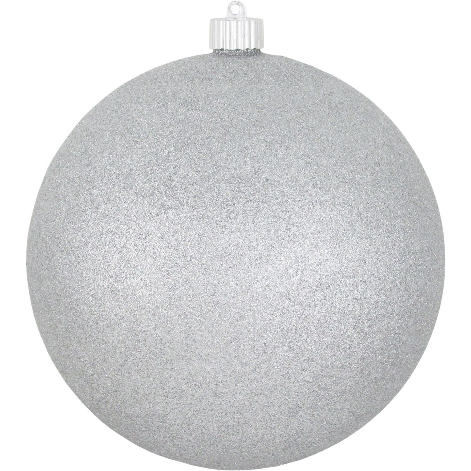 Silver Shatterproof Glitter Christmas Ball Ornament 8" (200mm