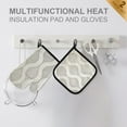 thumbnail image 4 of Yayeee Oven Mitts and Pot Holder Set of 4 Heat Resistant Kitchen Gloves Baking Hot Pad, Light Gray Pattern, 4 of 5