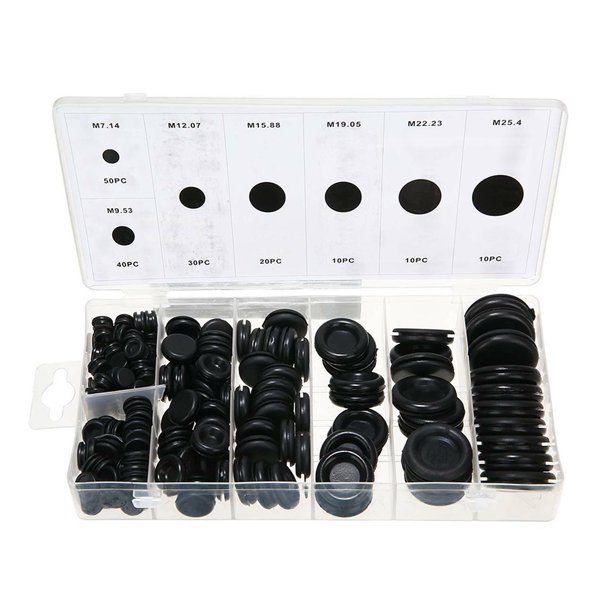 Juego Surtido De Ojales De Goma De 170 Uds, Kit De Junta De Anillo De Cable Eléctrico Con Tapón De Orificio Con Estuche Organizador Eigraketly VI006616-00