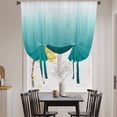 thumbnail image 3 of Teal Ombre Balloon Curtains for Windows, Bedroom Curtains 54 Inch Length, Contemporary Gradient Abstract Art Tie Up Curtains Panels Thermal Insulated Bathroom Curtains Window 42"x54", 3 of 8
