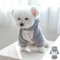 thumbnail image 1 of Suéter cálido de invierno para mascotas | Sudadera acolchada estilo coreano para perros y gatos | Jersey de forro polar de poliéster con correa | Colores gris y rosa, 1 of 6