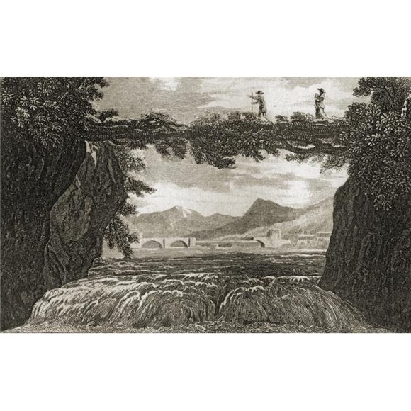 Subterranean Disappearance of The Rhone Near Geneva Engraved by Hay After Poster Print, Large - 38 x 24