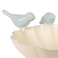 thumbnail image 4 of Creative Co-Op Decorative Metal Scalloped Bowl with 3D Birds on Rim, Antique White and Blue, 4 of 5