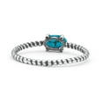 thumbnail image 3 of Art Deco Rope Oval Fashion Oxidized Turquoise Ring Band 925 Sterling Silver Size 10, 3 of 5