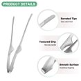 thumbnail image 2 of Uxcell 3 Pcs Pinzas para BBQ Coreano y Japonés 9.5" Acero Inoxidable Plata, 2 of 6