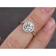thumbnail image 6 of 1.25 Ct Halo Round cut Man made diamond moissanite & Man made diamond moissanite Ring with 18k Gold Plating, 6 of 6