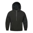 thumbnail image 2 of Men's Hooded Jacket Nylon Blend Half Zip Pullover Relaxed Fit Lightweight Casual Coat for Everyday Travel Hiking Camping Work Layering | Zenithor,Black XL, 2 of 8