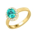 thumbnail image 2 of Gold Over Sterling Silver with Paraiba Tourmaline and White Topaz Halo Ring, 2 of 3