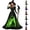 01-green, variant on Witch Dress For Women Long Sleeve V Neck Slim Fit Halloween Dresses Medieval Renaissance Gothic Vampire Costumes