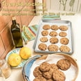 thumbnail image 7 of VeSteel Baking Cookie Sheet Set of 2, Stainless Steel Rectangle Baking Pan Oven Tray - 16 x 12 x 1 inches, Dishwasher Safe, 7 of 7