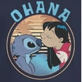 thumbnail image 2 of Junior's Lilo & Stitch Ohana and a Kiss Graphic Tee Navy Blue X Large, 2 of 3