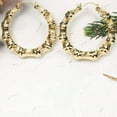 thumbnail image 6 of JoeytheJewelryNY 18k Layered Real Gold Filled round bamboo hoop earrings #11, 6 of 7