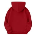 thumbnail image 3 of YOUYEDIAN Girls Bow Print Hoodies Long Sleeve Sweatshirts Causal Drawstring Pullover 2026 New Clothes Red 9-10 Years, 3 of 4