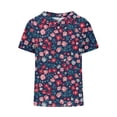 thumbnail image 4 of Fiudx Camisetas para Mujer Camiseta Holgada Informal con Estampado para Mujer, Tops de Manga Corta con Cuello de Muñeca, Blusa Bonita y de Lino, 4 of 4