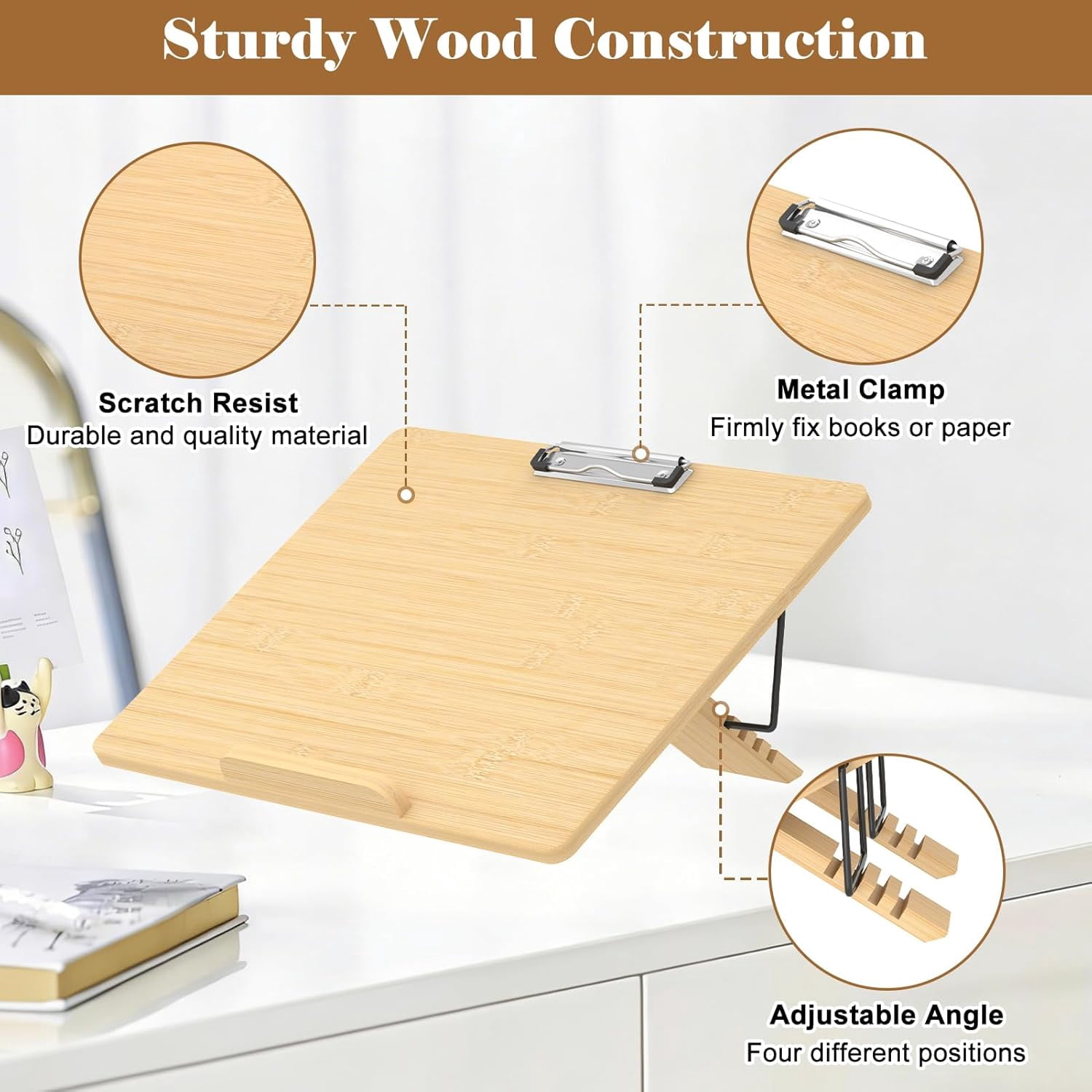 Adjustable Slant Board Clipboard Foldable Writing Stand Sloped Surface for Handwriting Drawing Reading