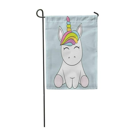 KDAGR Dream Children's with Unicorn Best Choice Party Packs Craft Digital Sweet Baby Garden Flag Decorative Flag House Banner 12x18