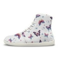 thumbnail image 5 of Psesaysky Butterfly Print Barefoot Shoes High-Top Minimalist Shoes Lace-Up Leather Casual Shoes Easy to Clean Anti-Slip Comfortable Walking Shoes, 5 of 8