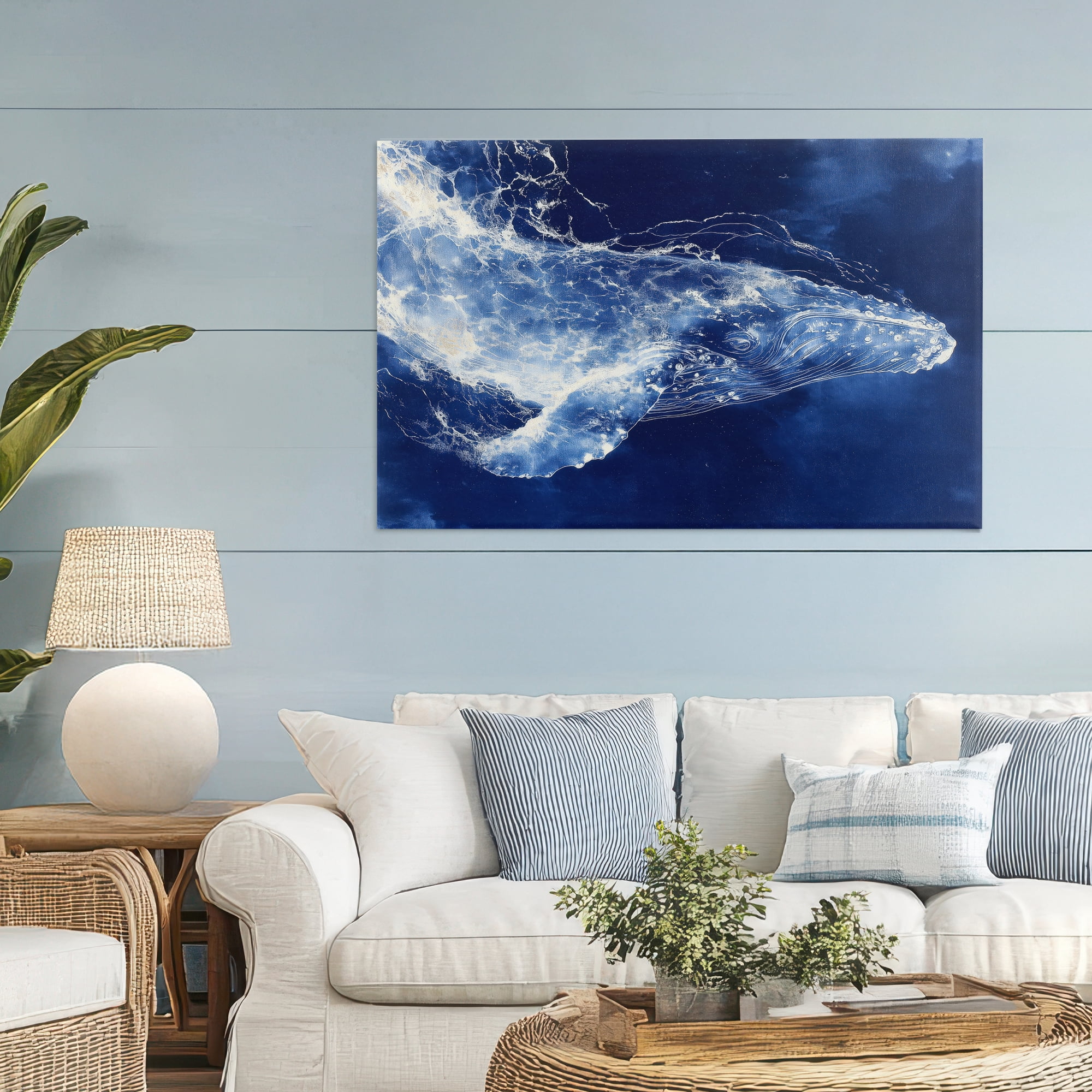 Stupell Industries Whale in Motion Canvas Wall Art, design by Chromatic Storm Studio