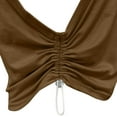 thumbnail image 4 of Otntypg Tank Tops for Women - Workout Sport Athletic Yoga Running Gym Loose Crop Sleeveless Shirts Casual Side Drawstring Ruched Athletic Tees Brown M, 4 of 8