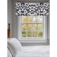 thumbnail image 3 of Navy Blue Burnt Orange Botanical Curtain Valances for Windows, Wildflower Palm Leaf Kitchen Valance Window Treatment, Light Filtering Block Curtains for Bathroom/Bedroom/Living Room 42'' x 18'', 3 of 9