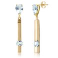 thumbnail image 3 of Galaxy Gold 4.25 Carat 14K Solid Gold Bar Aqaumarine Drop Earrings, 3 of 3