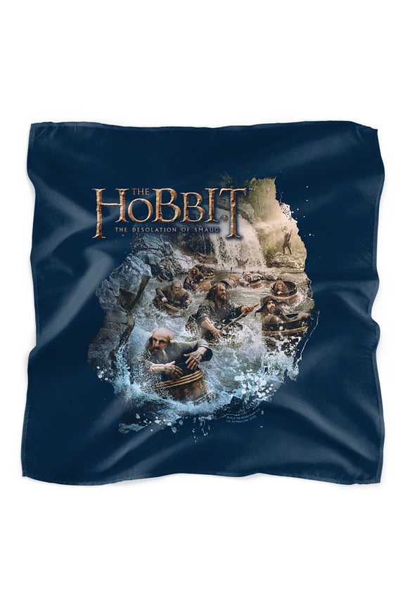 The Hobbit Barreling Down Bandana (21 in x 21 in)
