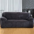 thumbnail image 3 of SHANNA Thick Velvet Sofa Covers, Stretch Non Slip Couch Cover for Dogs Cat Pet, Elastic Furniture Protector Plush Sofa Slipcovers  (Gray,4-Seater Sofa), 3 of 8