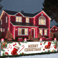 thumbnail image 5 of Festive Decorative Christmas Banner Holiday Gifts Red Background Santa Claus Design for Seasonal Celebration Indoor Decor, 5 of 9