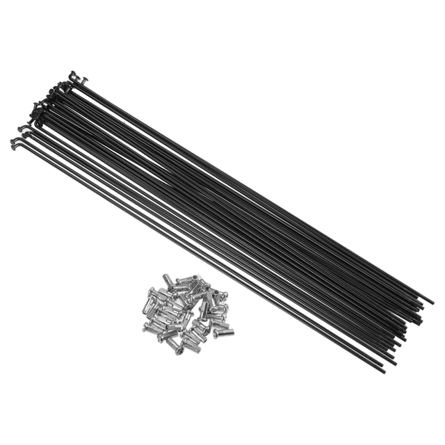 36 piezas de radios de acero en J de 13G de 288 mm 11.34" con tuercas para bicicleta de montaña MTB