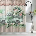 thumbnail image 2 of Green Truck Flowers Shower Curtain, 72" x 72", Spring Green Leaf Linen Texture Wood Grain Waterproof Bathroom Curtain Washable Shower Curtain Set with 12 Hooks, 2 of 9