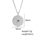 thumbnail image 4 of TEAMER Flower of Life Eye of Horus Vintage Pendants Silver Necklace Men Women Talisman Stainless Steel Jewelry, 4 of 4