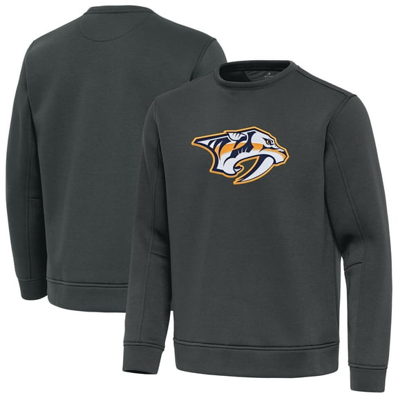 Men's Antigua Pewter Nashville Predators Relevant Lightweight Pullover Sweatshirt