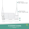 thumbnail image 4 of Outdoor Porch Swing: 46-Inch White 2-Seater Bench with Drink Holders, 440 lb Weight Capacity, 4 of 10