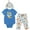 Blue / gray, variant on Harry Potter Bodysuit, Pants and Hat 3 Piece Outfit Set Newborn to Infant