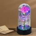 thumbnail image 4 of Wuztai Colorful Rose Flower Glass Dome, Valentine's Gift with Colorful LED Lights, Preserved Flower, 4 of 7