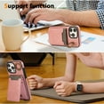 thumbnail image 6 of Allytechgroup Wallet Case for iPhone 15 with Credit Card Slot, RFID Blocking PU Leather Flip Case with Lanyard & Kickstand Shockproof and Anti-Scratch Bumper for Women Girls, Pink, 6 of 7