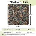 thumbnail image 2 of Brown Green Camo Leaves Branches Pattern Square Fitted Tablecloth with Elastic Edge,Square Table Cover,Washable Elastic Table Cover for Home Kitchen Party Decor 36"x36", 2 of 6