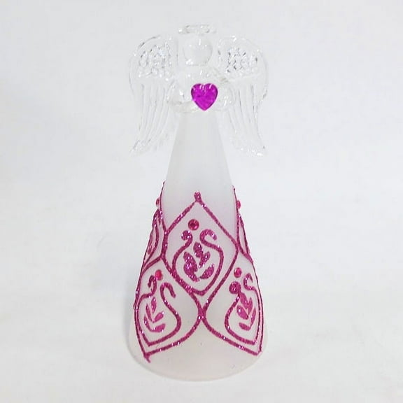 6-inch Glass Birthstone Color Changing Angel Figurine in October