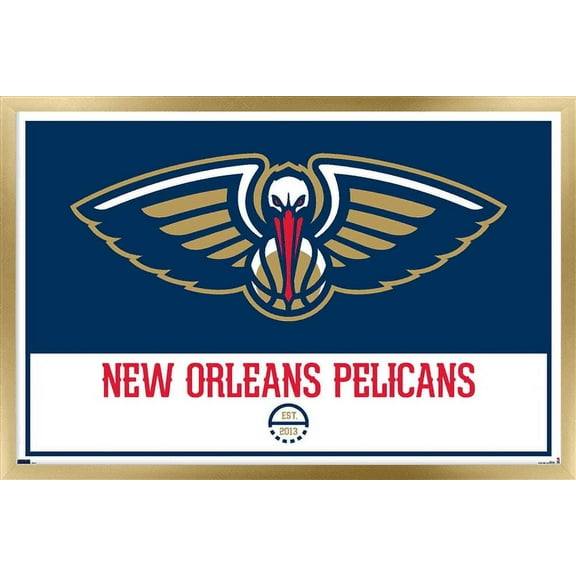 NBA New Orleans Pelicans - Logo 21 Wall Poster, 14.725" x 22.375", Framed