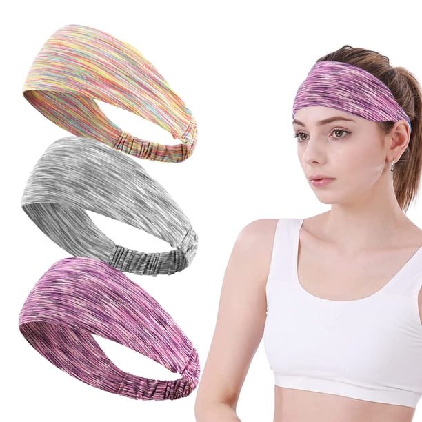 3 diademas deportivas para correr al aire libre, fitness, yoga, diadema absorbente del sudor, pañuelos para la cabeza para hombres y mujeres