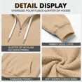 thumbnail image 5 of Pullover Hoodies for Men Polar Fleece Quarter Zip Up Drop Shoulder Sweatshirt Men Drawstring Hooded Street Fashion Pullovers, 5 of 7