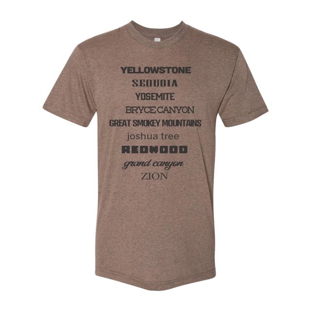 GOC National Parks USA-Made Tri-Blend T-Shirt -Tri-Coffee - Black Font - S