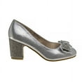thumbnail image 3 of Badgley Mischka Little Kids Girls Medium Heel Dress Pump Shoes - Silver, 3, 3 of 7