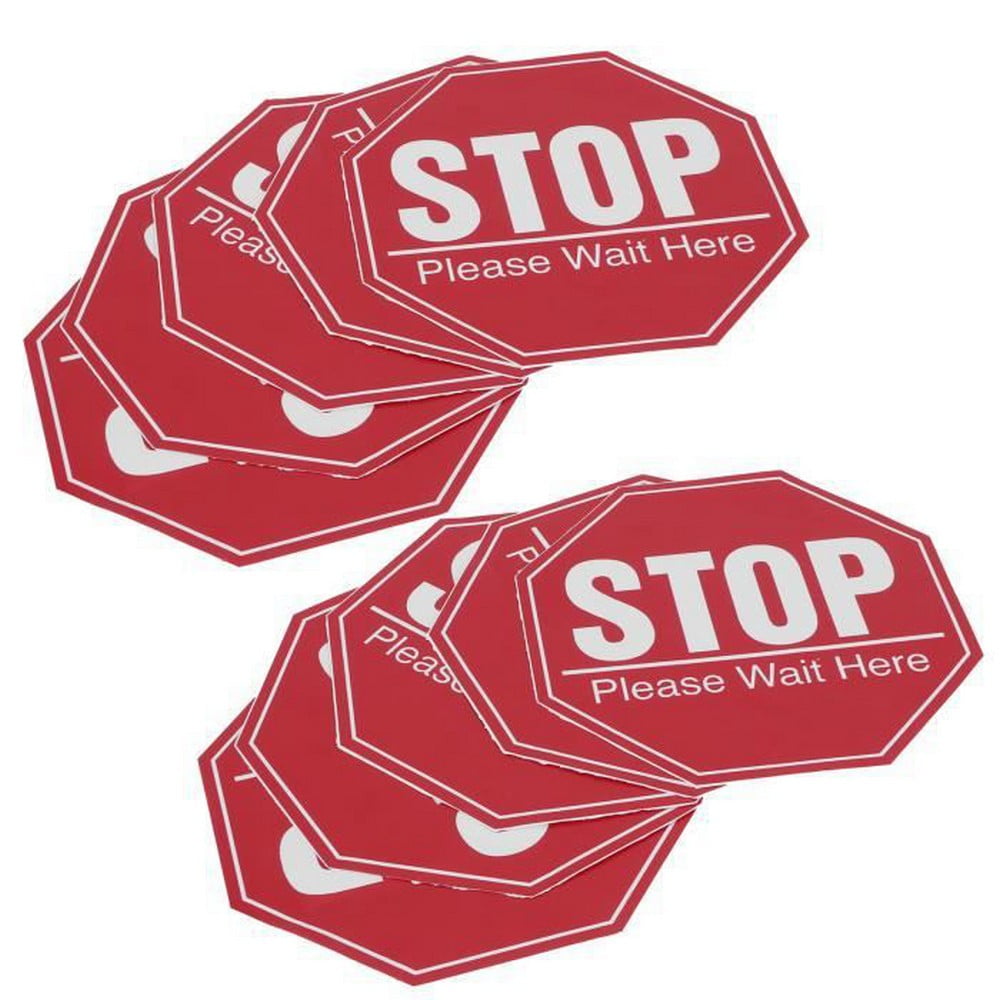 Warning Sign 2 Set Floor Stop Sign Sticker Remote Floor Marker Warning