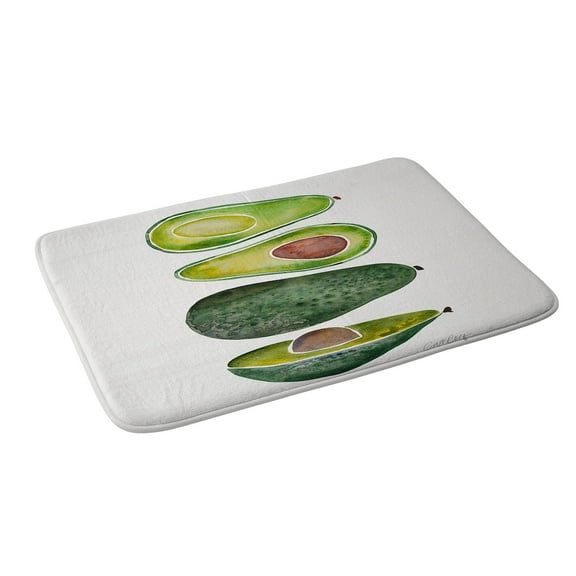 Society6 Cat Coquillette Avocado Slices Bath Mat 34" x 21"