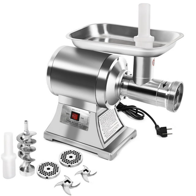 Gymax Hachoir à Viande Électrique Commercial 1,5 Hp 1100 W en Acier Inoxydable Robuste #22