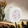 thumbnail image 6 of Yiaed Lilies Flowers Print Travel Jewelry Case Bridesmaid Gift Boxes Jewelry Travel Organizer Small Round Jewelry Box Mini Storage-White, 6 of 7