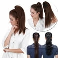 thumbnail image 3 of Benehair Clip In Ponytail Hair Extensions Fashion Claw on Long Cute Wavy Hair Piece 21" Claw Straight Light Brown, 3 of 8
